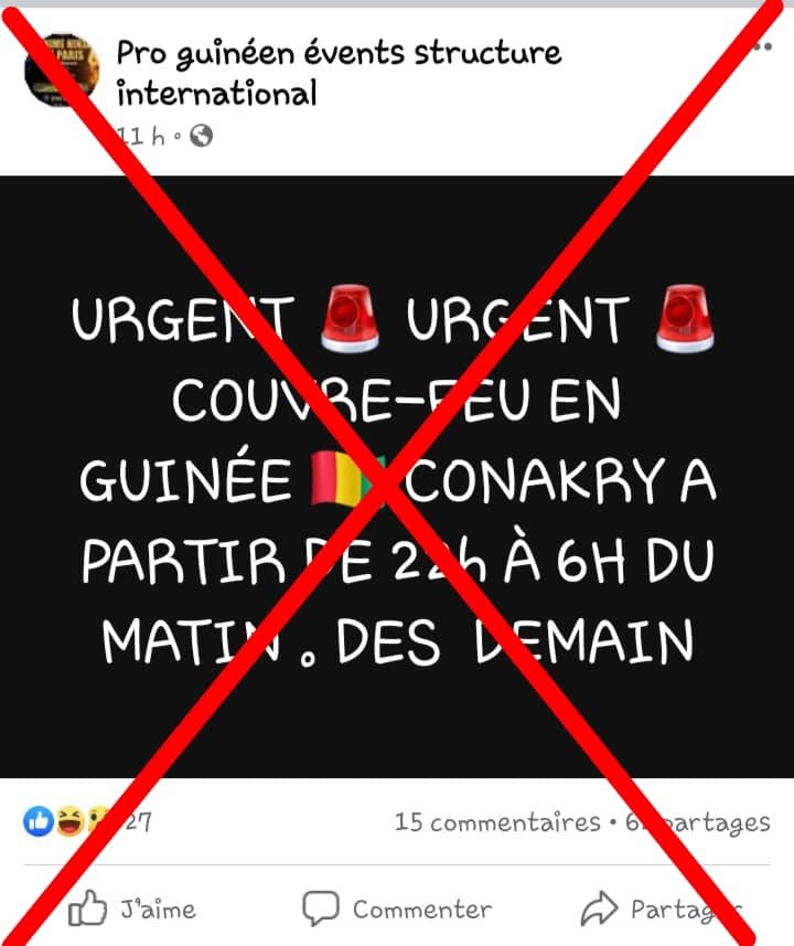 Guinée. Un couvre-feu est-il imposé à Conakry à partir de ce lundi 25 décembre ?