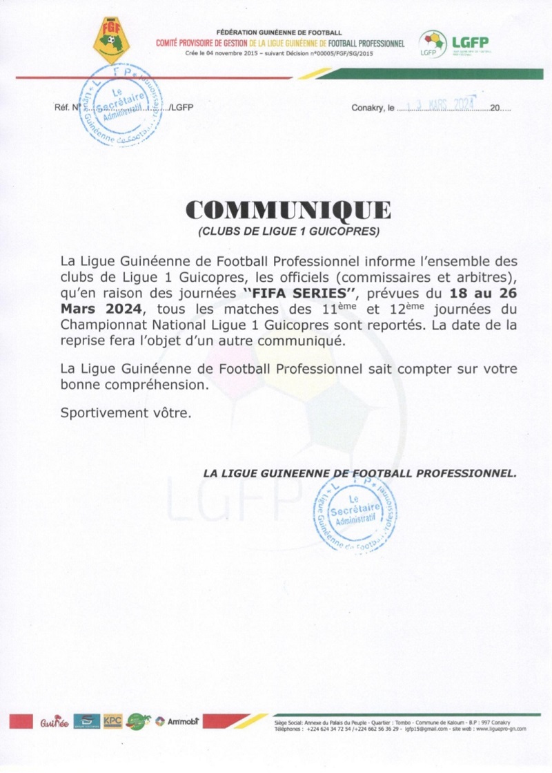 Urgent. Football. Le championnat national suspendu